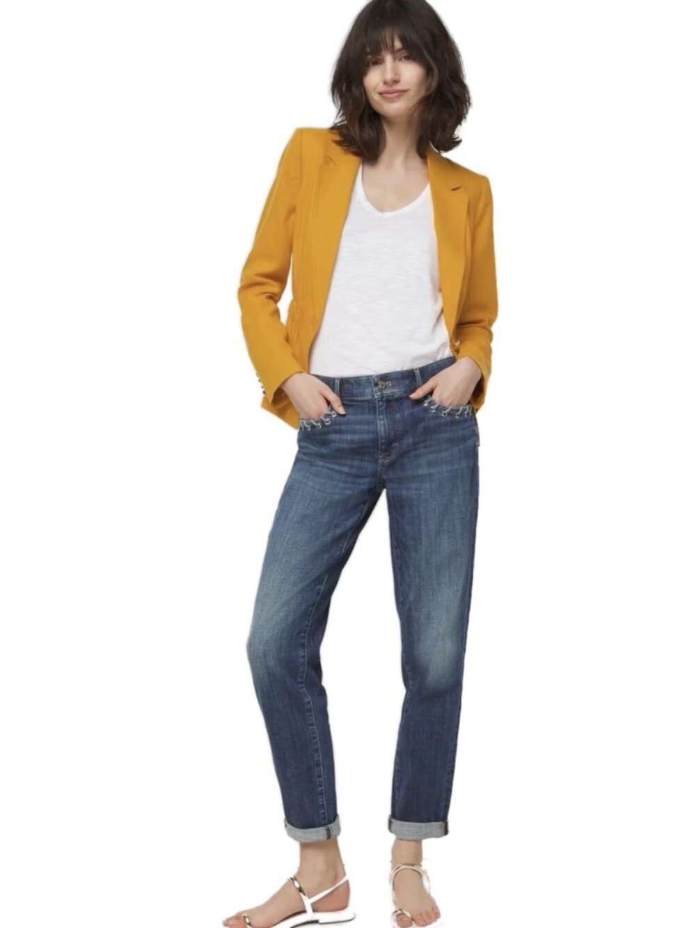 White House Black Market Mid-Rise Everyday Soft DenimGirlfriend Jeans Size 0